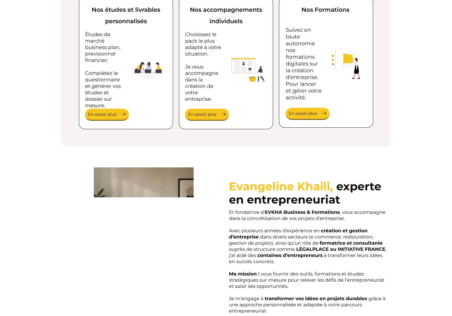 Aperçu 1 — EVKHA — accompagnement et formations pour créer son entreprise