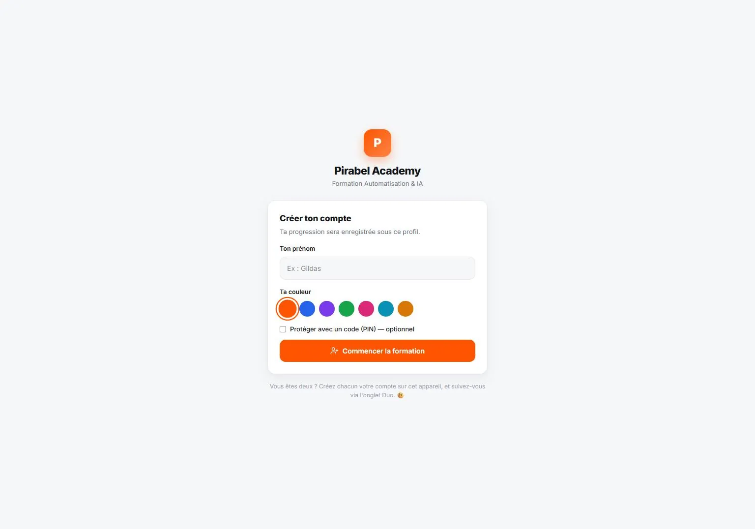 Aperçu 1 — Pirabel Academy — la plateforme de formation à l'automatisation et à l'IA