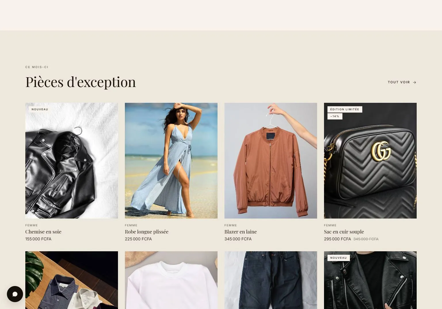 Aperçu 3 — Pirabel One — La boutique en ligne d'une maison de mode béninoise