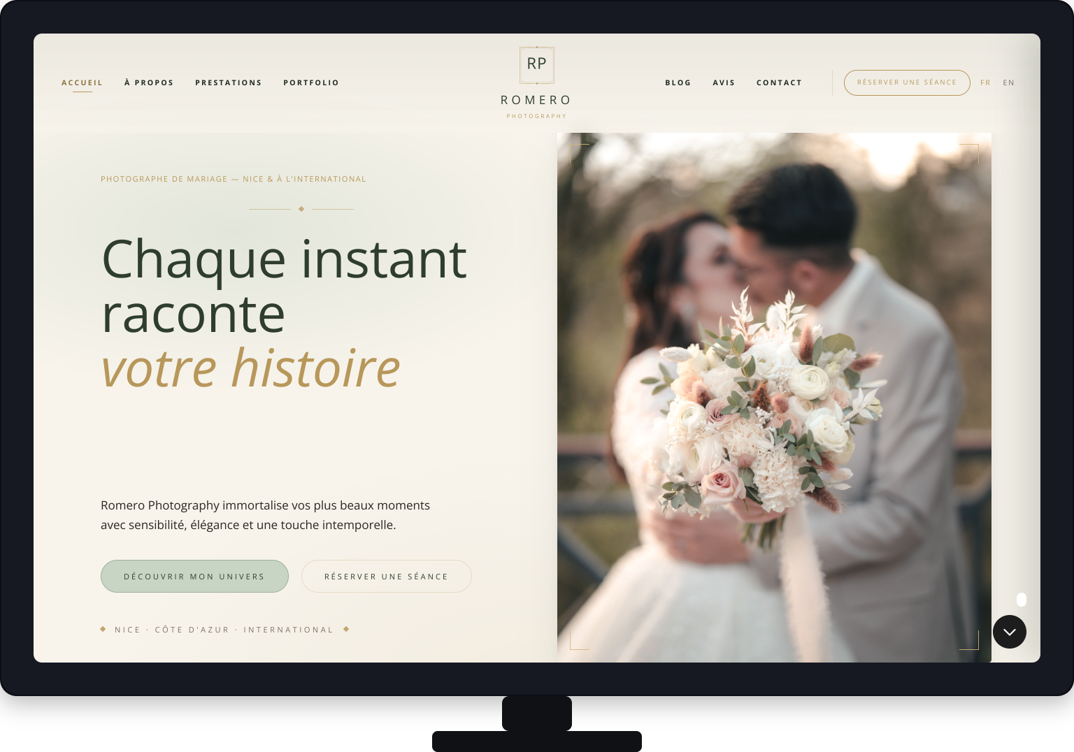Romero Photography — plateforme sur mesure pour un photographe à Nice