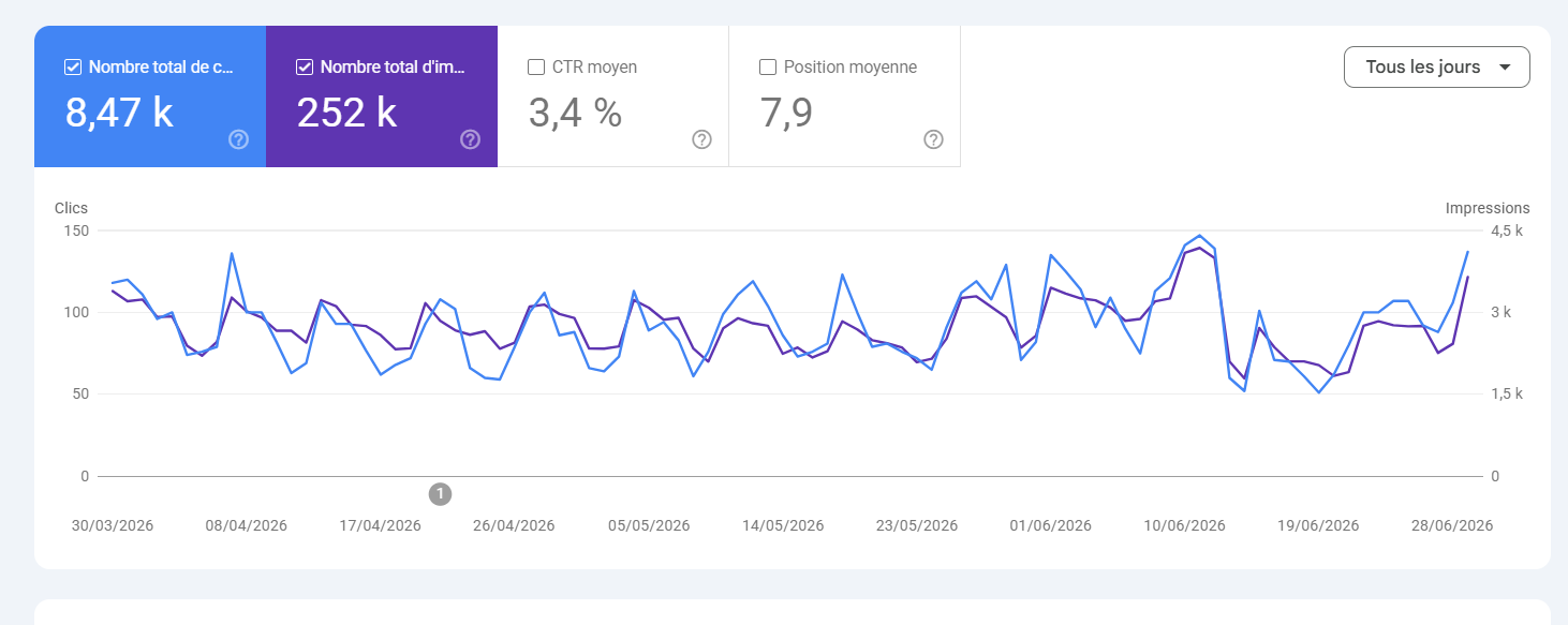 Étude de cas SEO — forte croissance du trafic organique